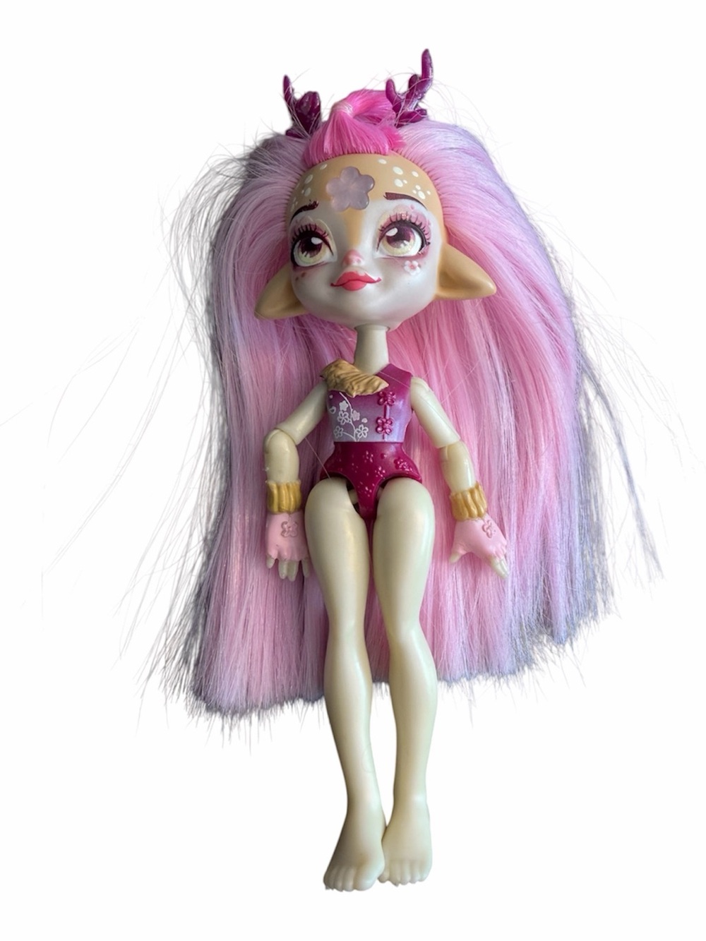 Pastel Pink & Lavender Fantasy Doll with Swappable Outfit - Brand Unspecified
